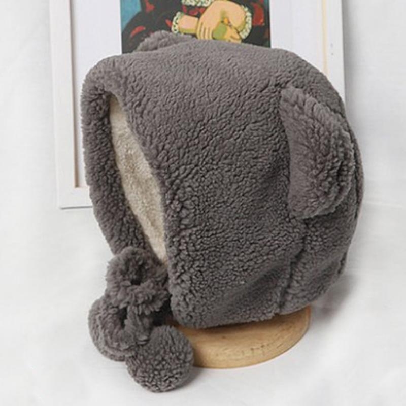Trapper Hat Ear Flap - F42F Faux Fleece Plush Beanie Hat