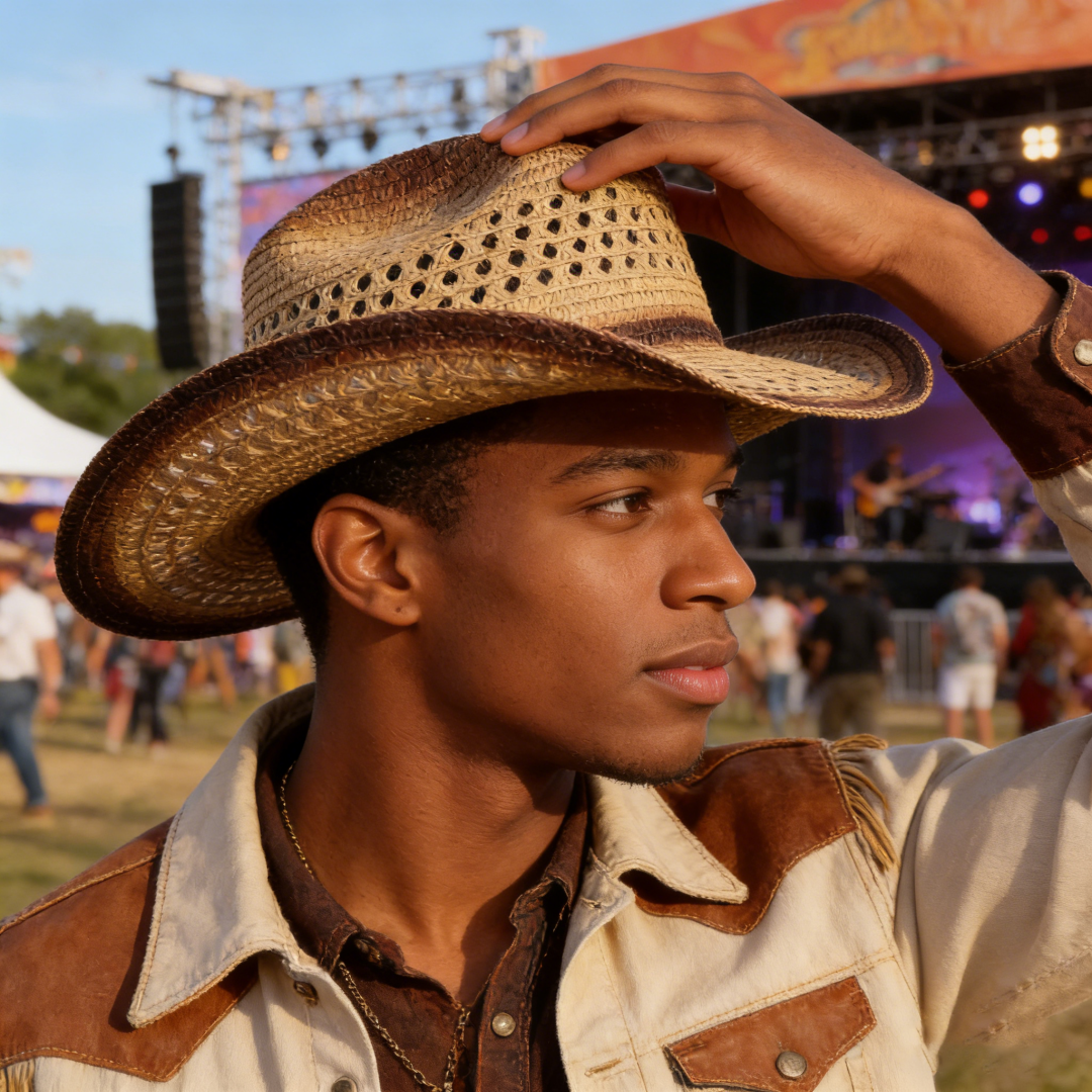 1PC Straw Western Cowboy Hat H - Cowboy Hat Straw ulasan dan harga