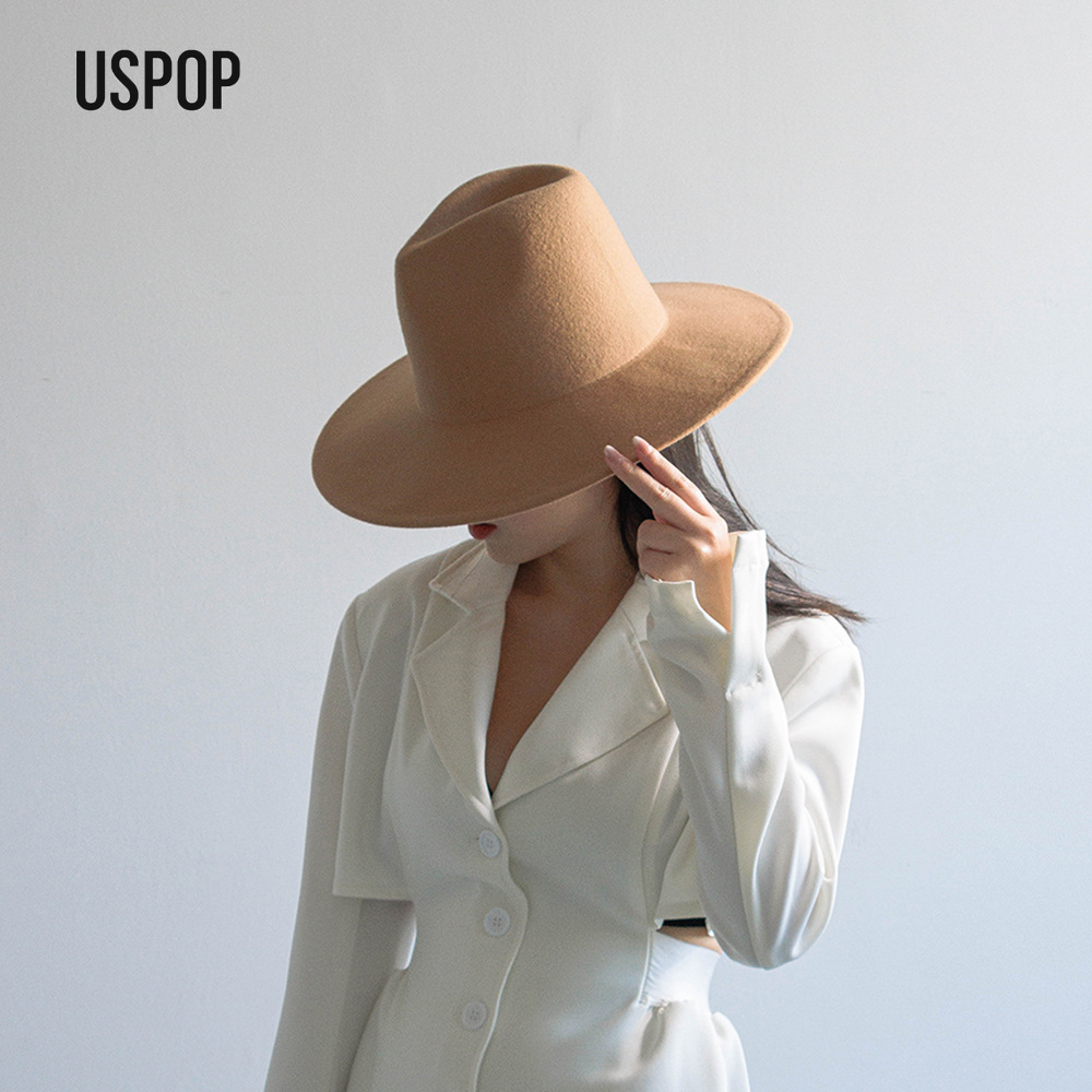 USPOP Autumn Winter Fashion Pl - Fedora Hat Wool ulasan dan harga