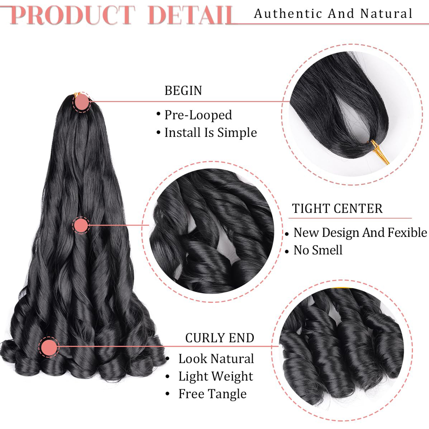 French Curly Braiding Hair 12/ - Beret French Wool ulasan dan harga