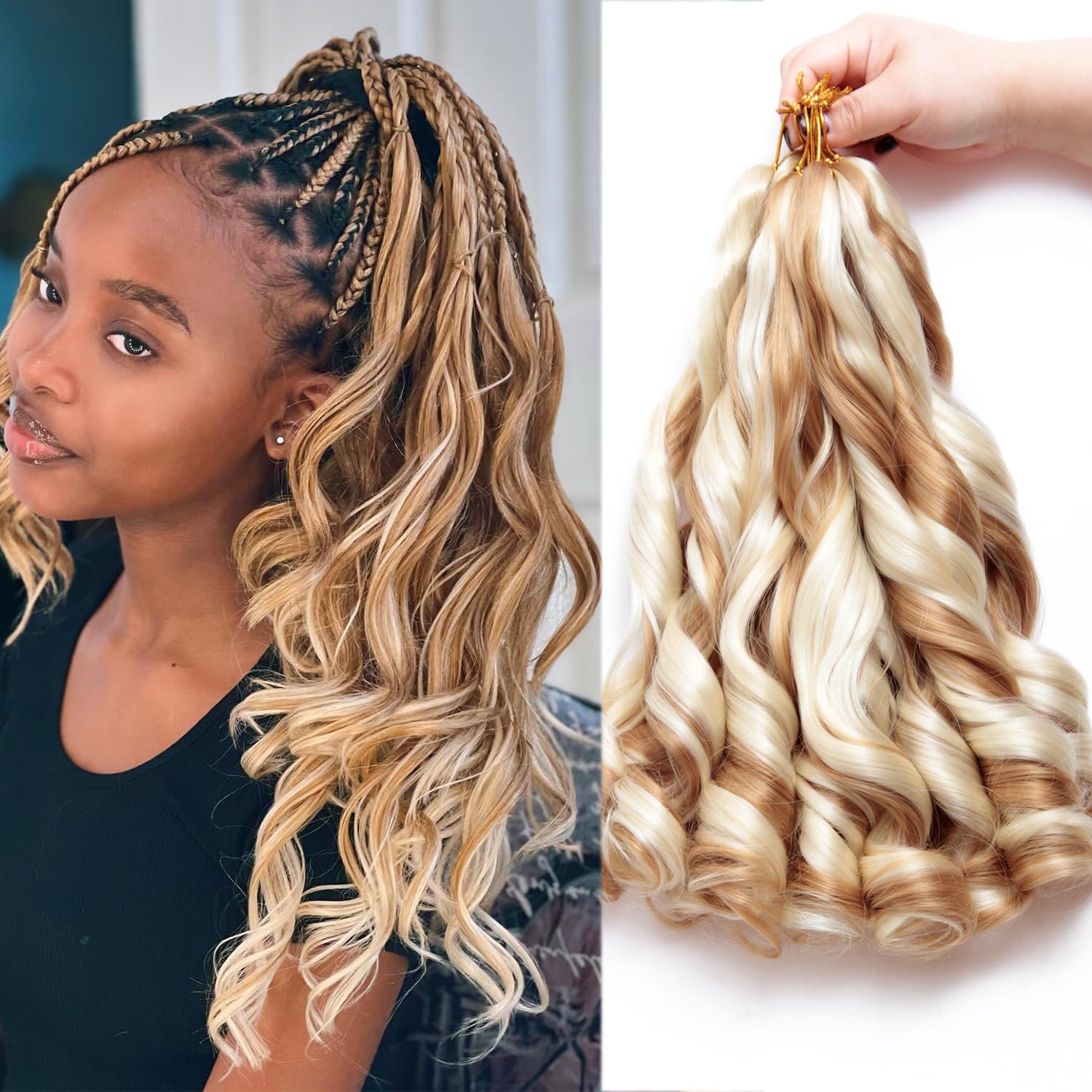 French Curly Braiding Hair 8 P - Beret French Wool ulasan dan harga