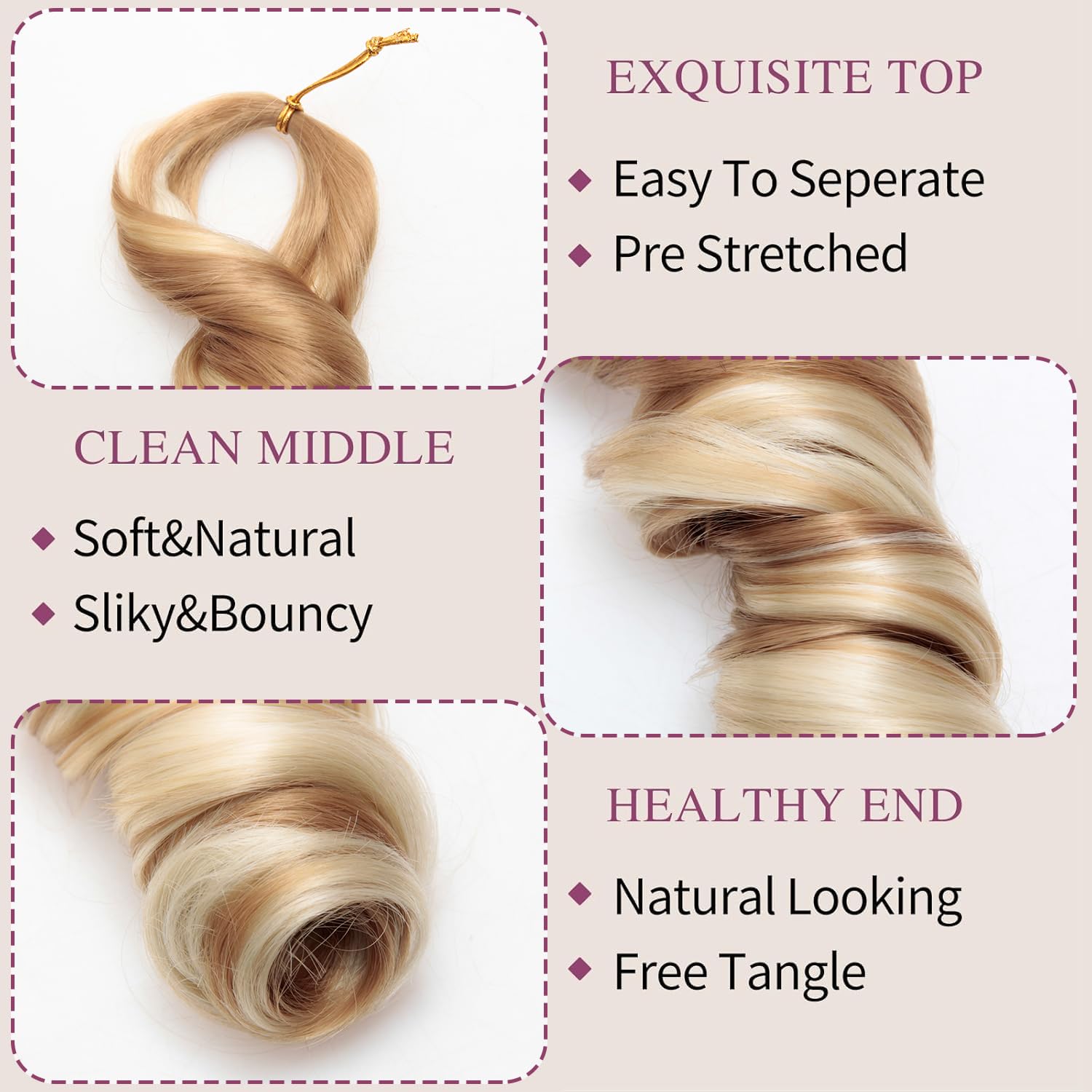 French Curly Braiding Hair 8 P - Beret French Wool ulasan dan harga