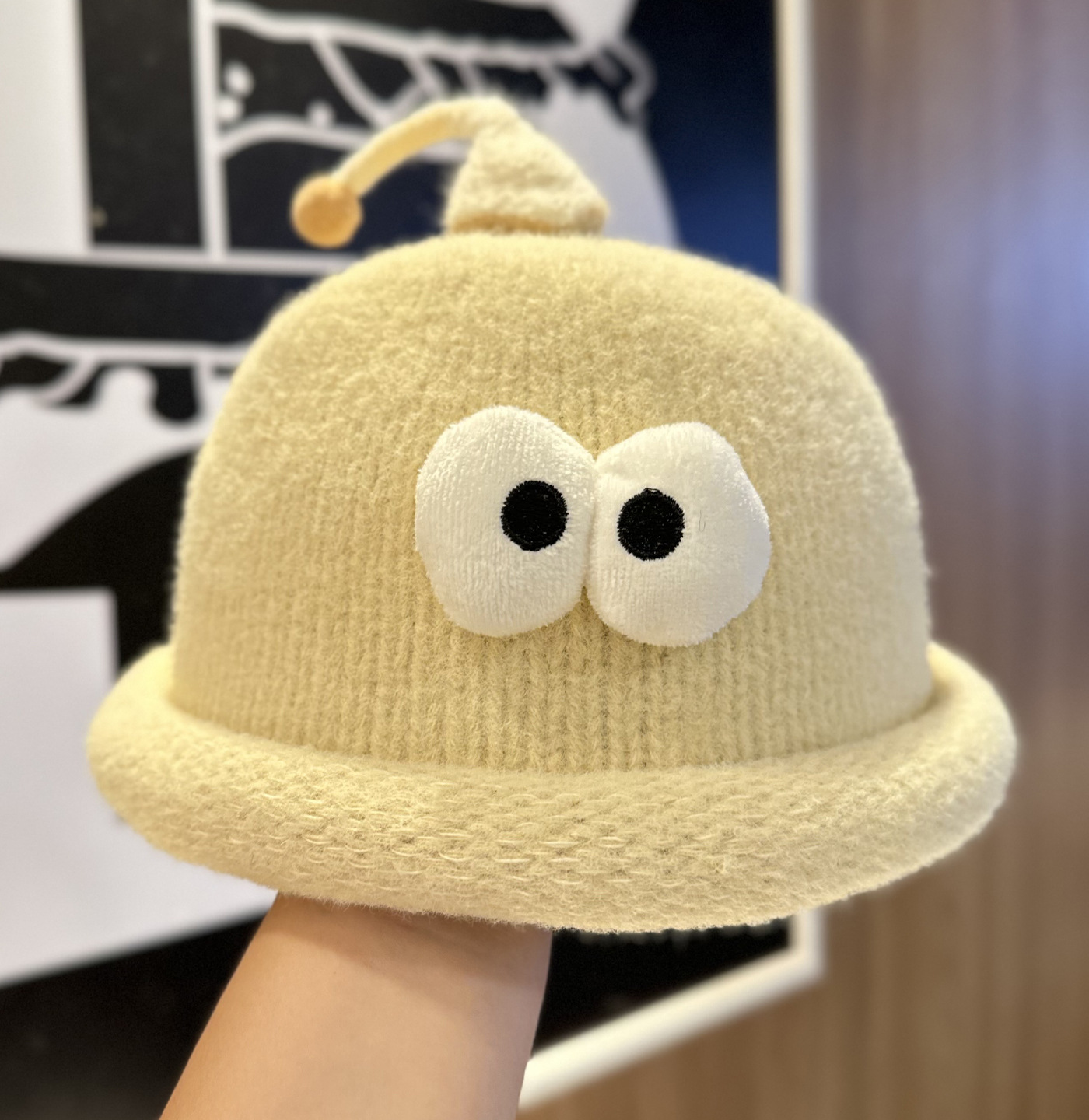 Playful Big-Eyed Garlic Knitte - Beanie Cuffed Knit ulasan dan harga
