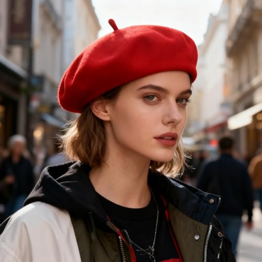 Women Beret Classic French Hat - Beret French Wool ulasan dan harga