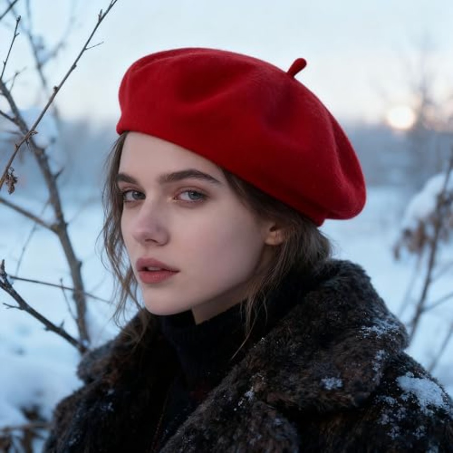 Women Beret Classic French Hat - Beret French Wool ulasan dan harga