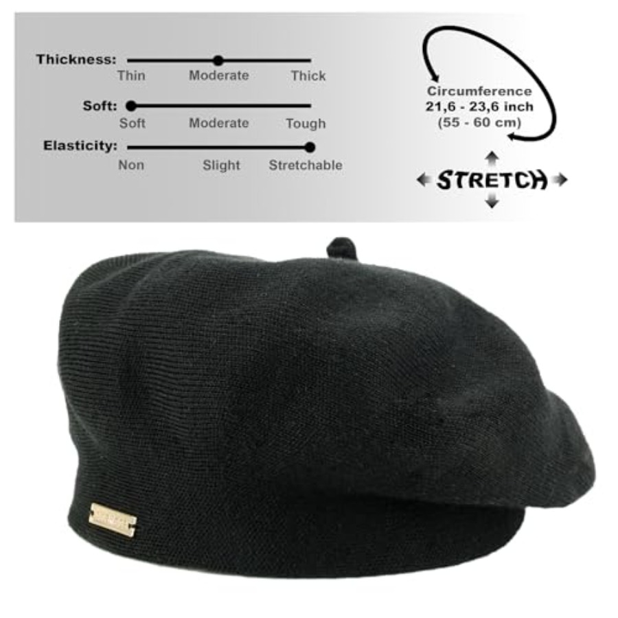 Beret - Warm Lined Wool Angora - Beret French Wool ulasan dan harga