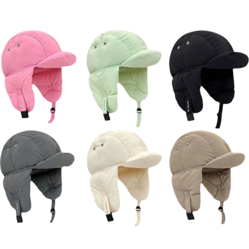 Solid Color Padded Bomber Hats - Trapper Hat Ear Flap ulasan dan harga