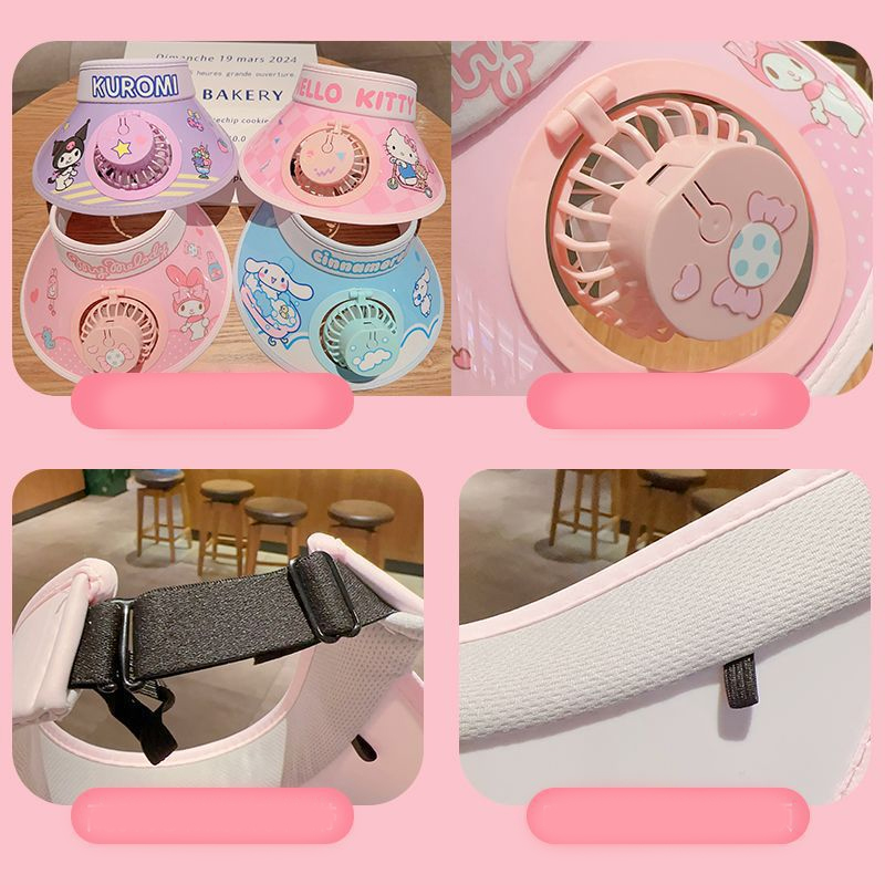 Anime Hello Kitty Kuromi Kids  - Visor Sun Hat ulasan dan harga