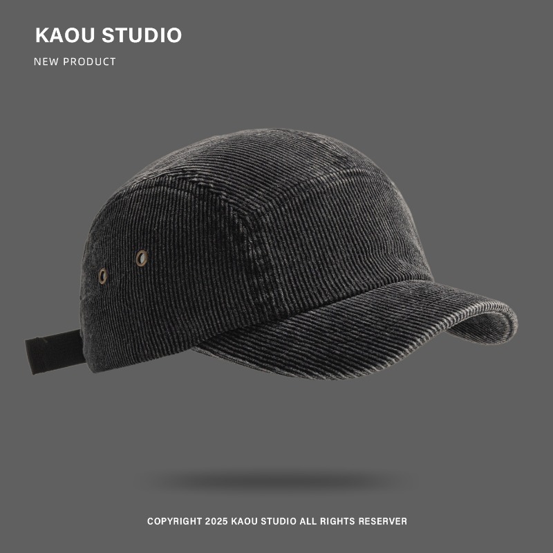 Japanese Retro Solid Color Cor - Corduroy Cap 5 Panel ulasan dan harga