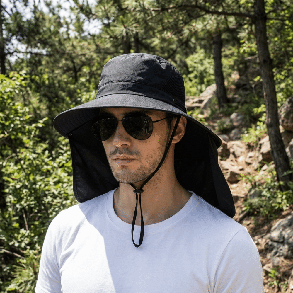 Removable Cloth Men Sun Hat Bi - Bucket Hat Cotton ulasan dan harga
