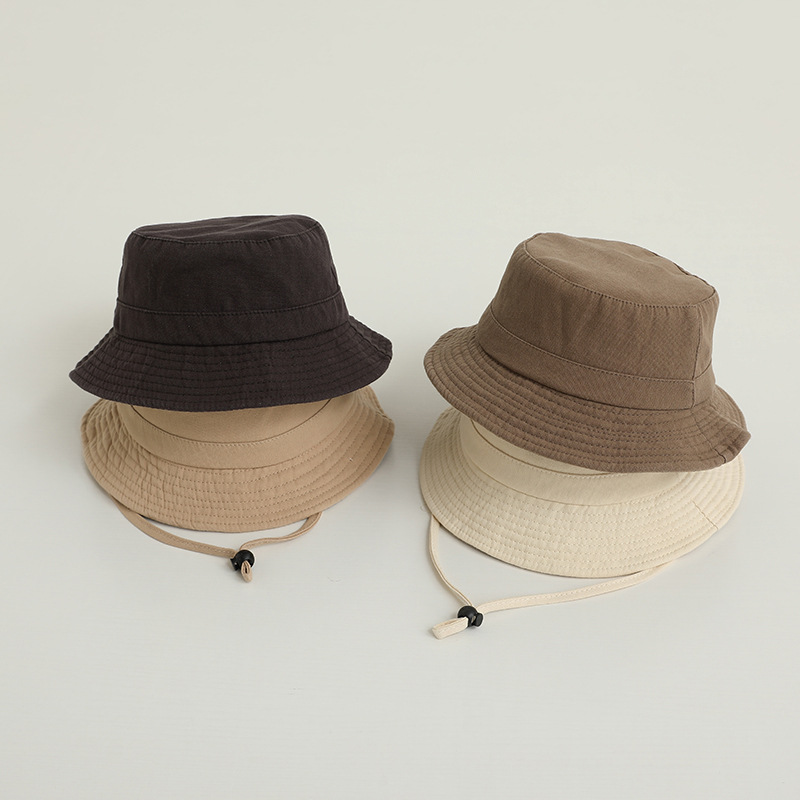 Solid Color Kids Bucket Hat Fa - Bucket Hat Cotton ulasan dan harga